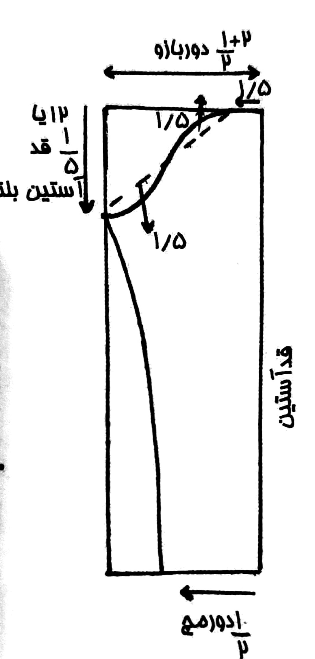 الگو کشی قسمت آستین  _ هنردوز 